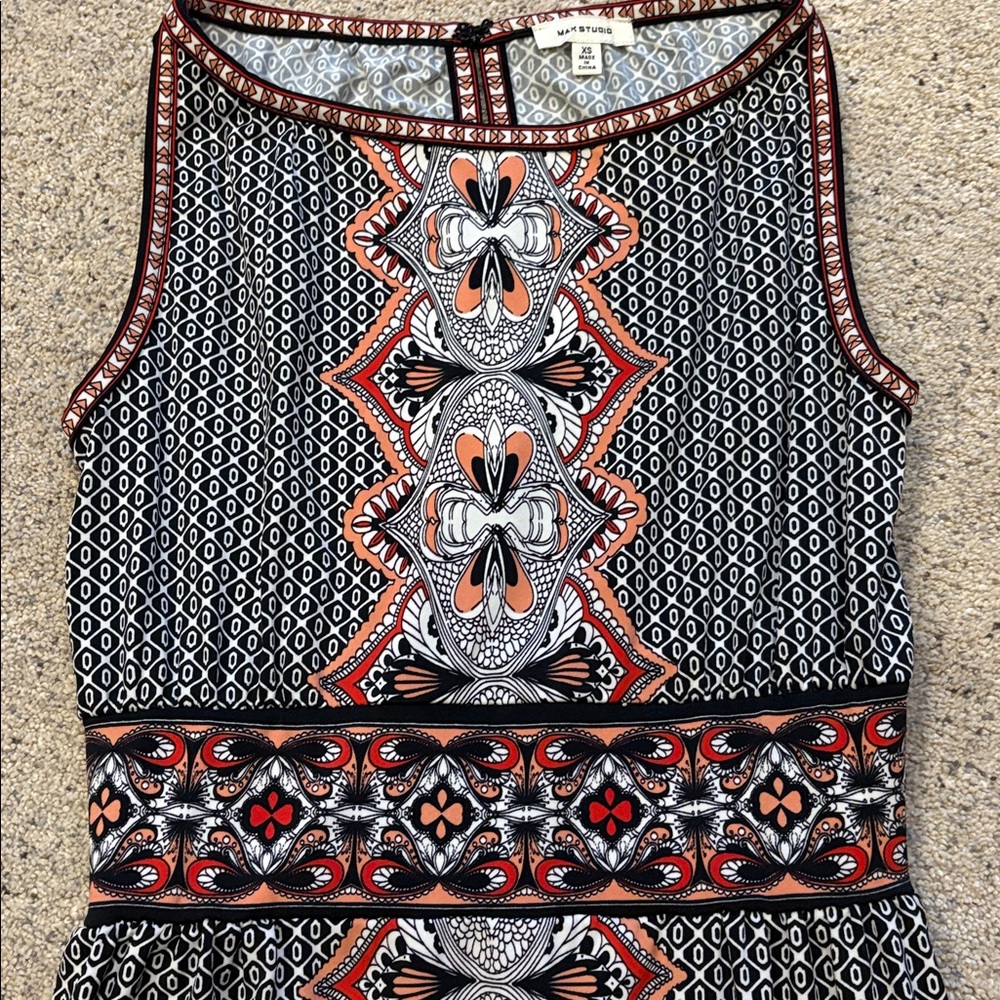 Max Studio Geometric Maxi Dress - Black and Red - Picture 3 of 5